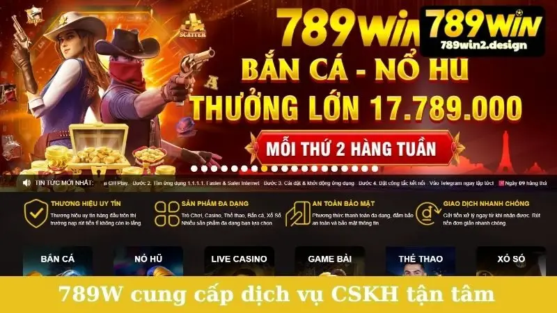 789W cung cấp dịch vụ CSKH tận tân